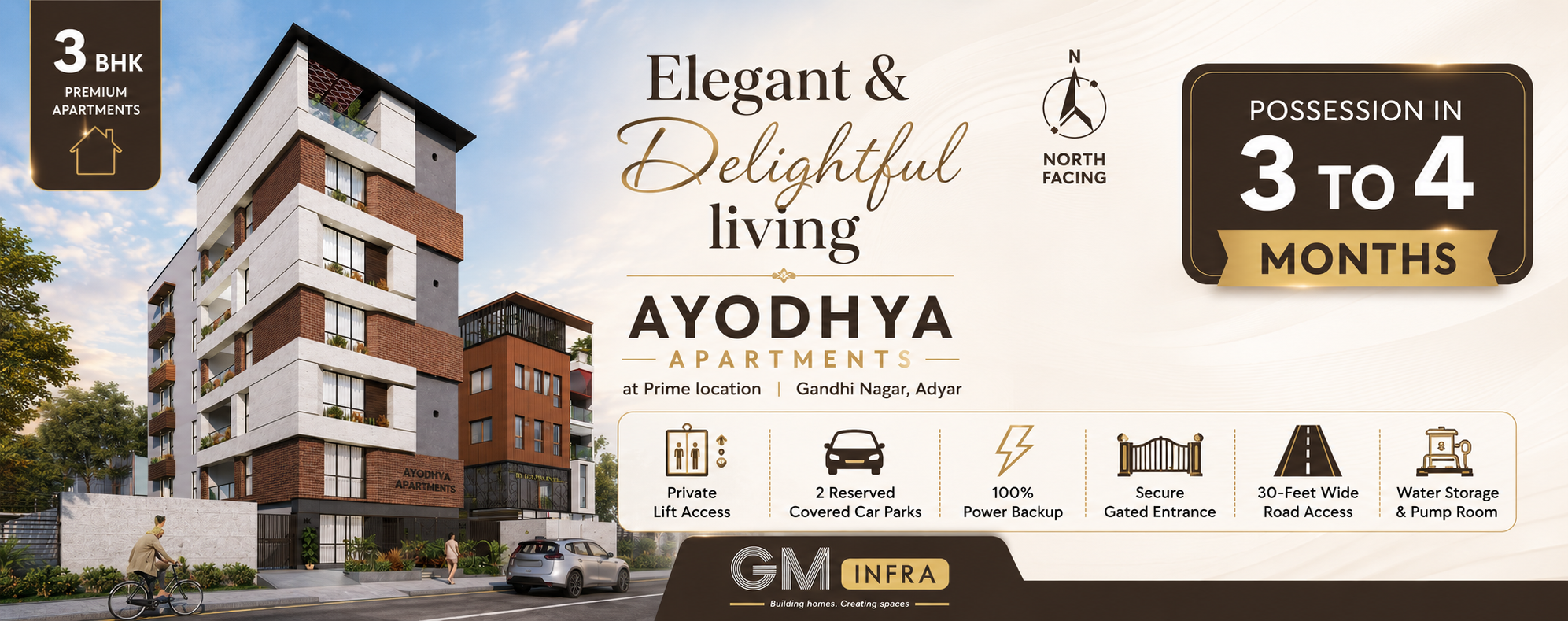 Ayodhya Apartments — 3 BHK premium apartments in Gandhi Nagar, Adyar